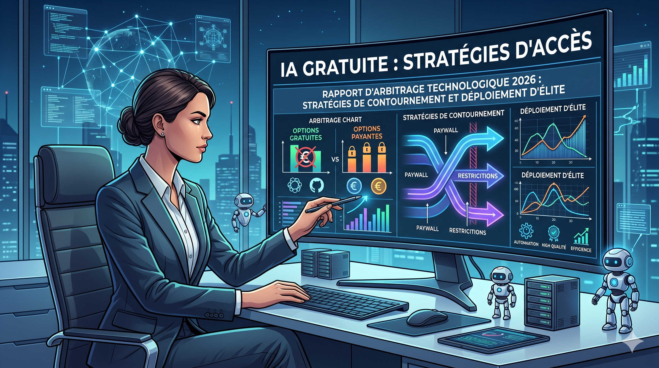Illustration arbitrage technologique IA 2026